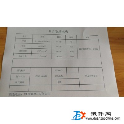 低價(jià)出售法蘭毛坯及脫氣料塊